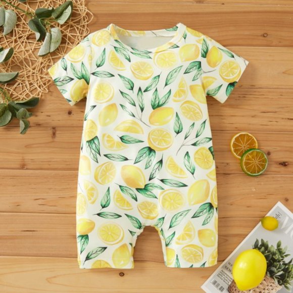 NWT baby kids outfit jumpsuit lemons cute - Picture 2 of 5